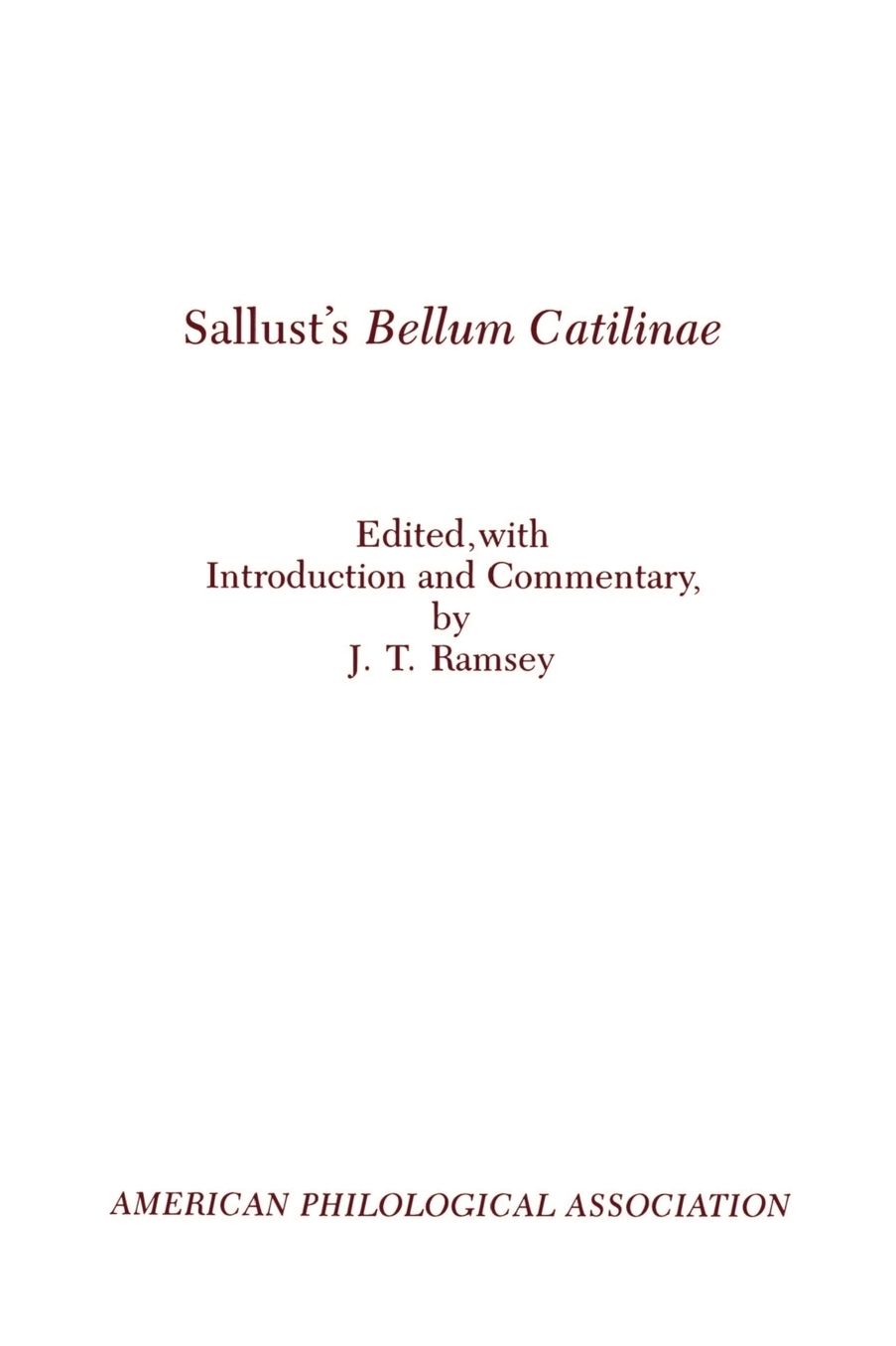 Sallust's Bellum Catilinae