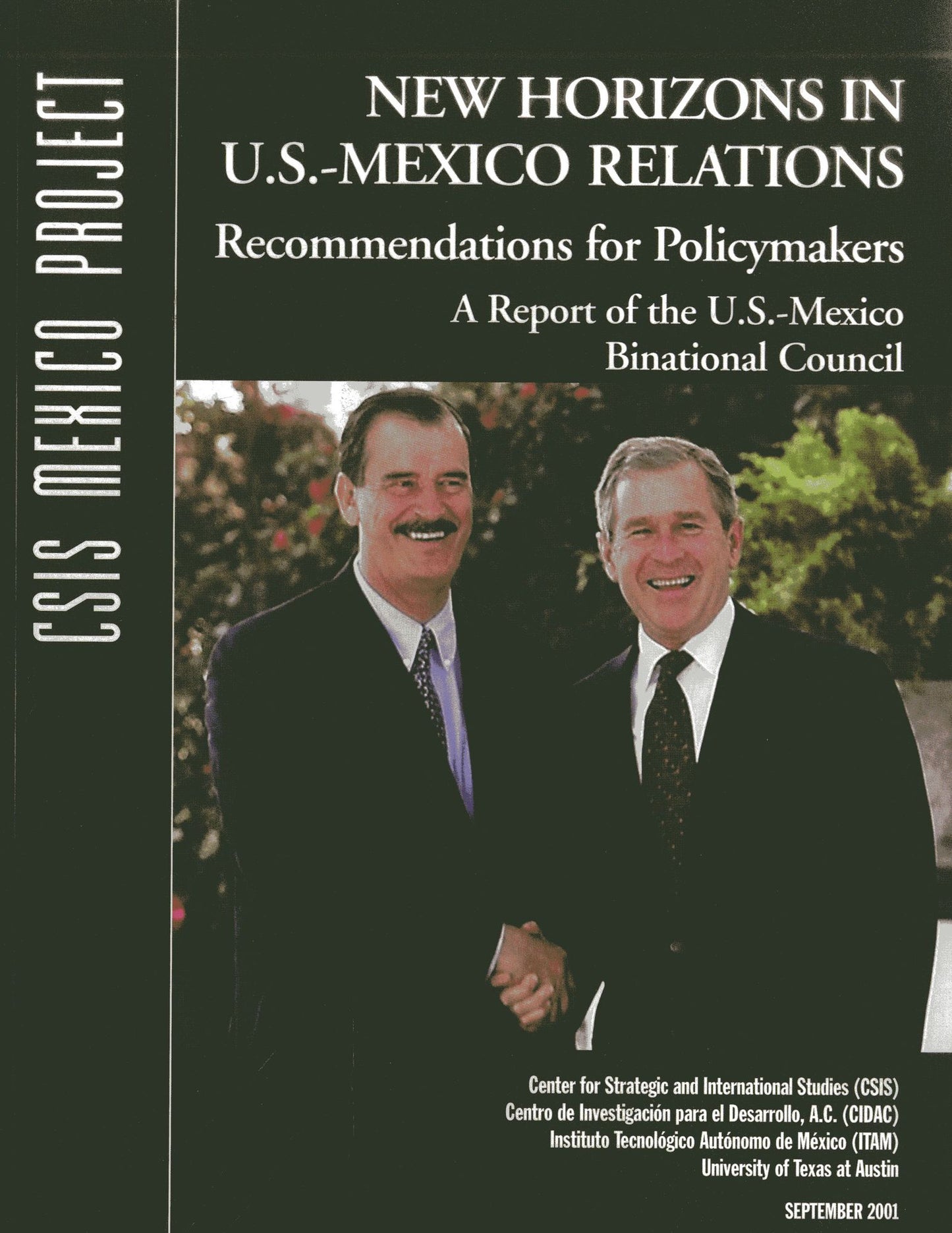 New Horizons in U. S.-Mexico Relations: Recommendations for Policymakers: Report of the U.S.-Mexico Binational Council