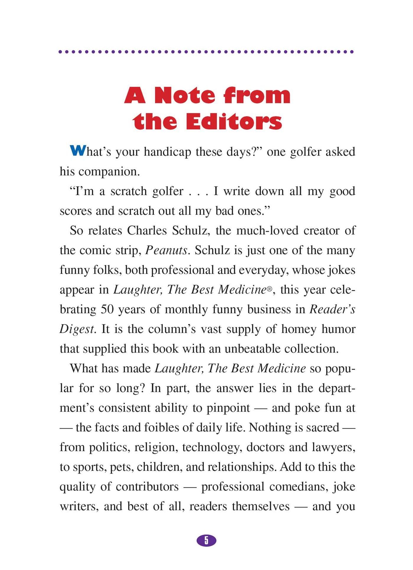 Laughter, the Best Medicine: Jokes, Gags, & Laugh Lines from America's Most Popular Magazine