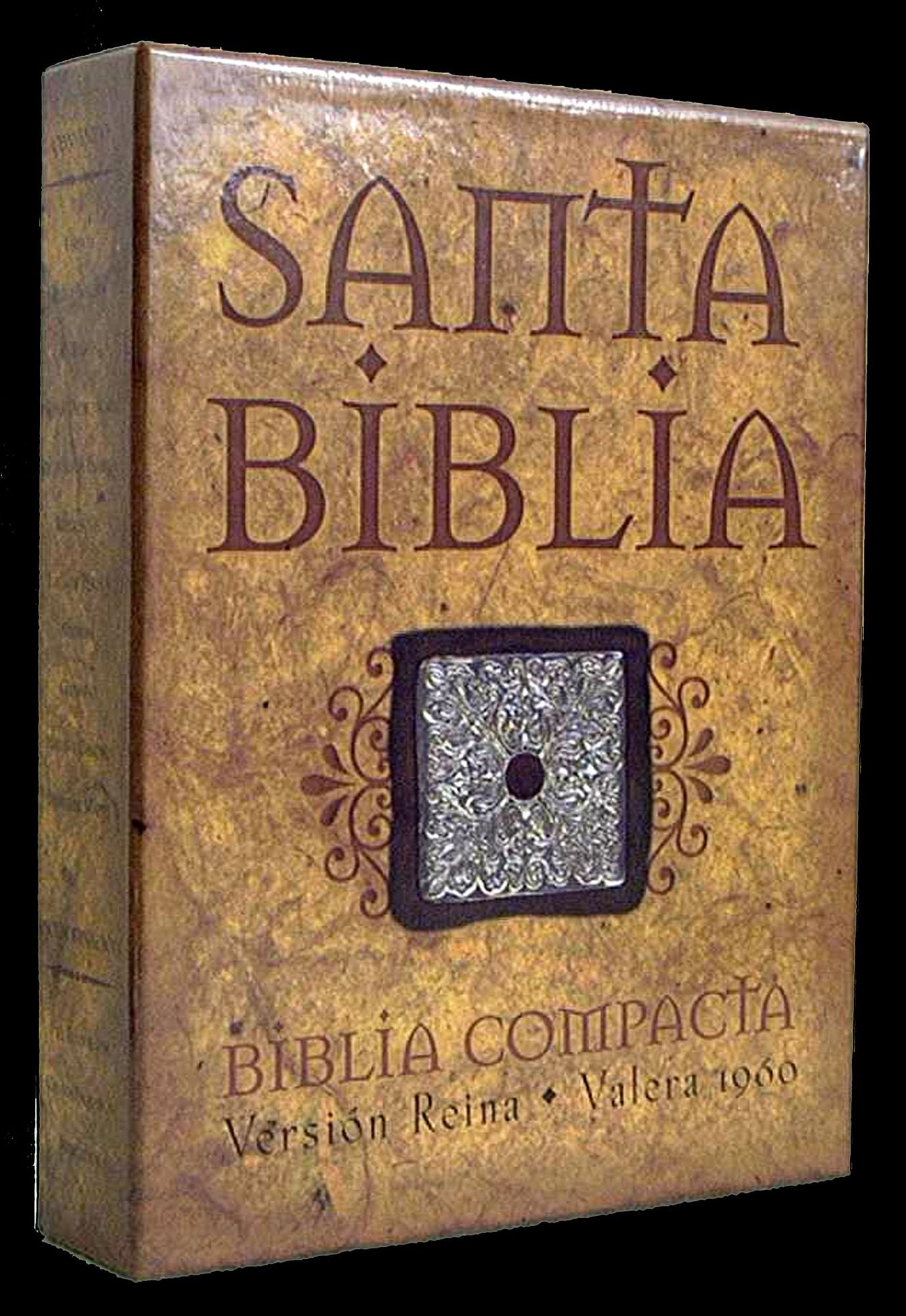 Biblia Compacta: Piel elaborada negra
