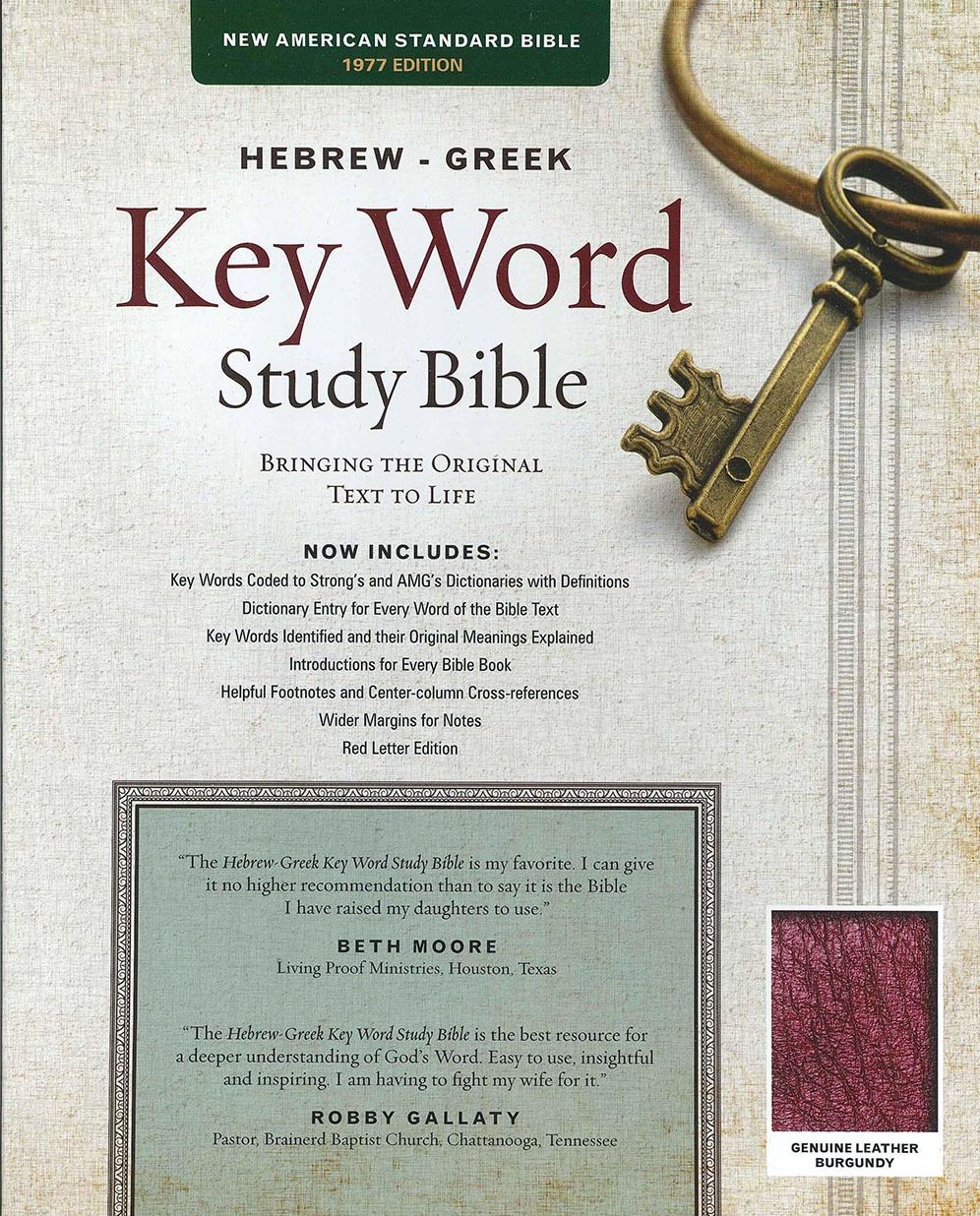 Key Word Study Bible NASB: Genuine Burgundy
