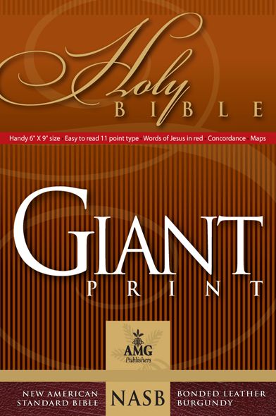 Giant Print Handy-Size Reference Bible: NASB 1977 Edition, Burgundy Bonded Leather