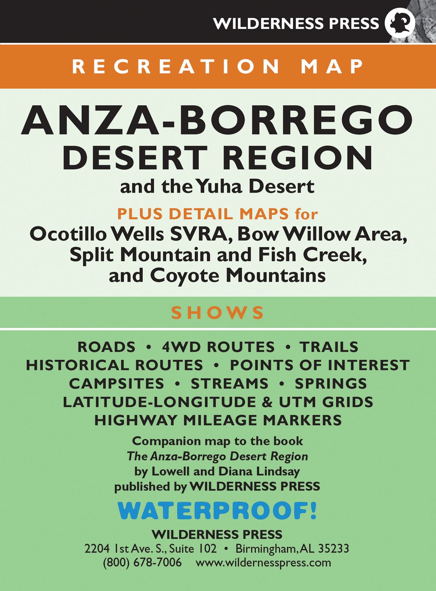 Anza-Borrego Desert Region and the Yuha Desert: Recreation Map