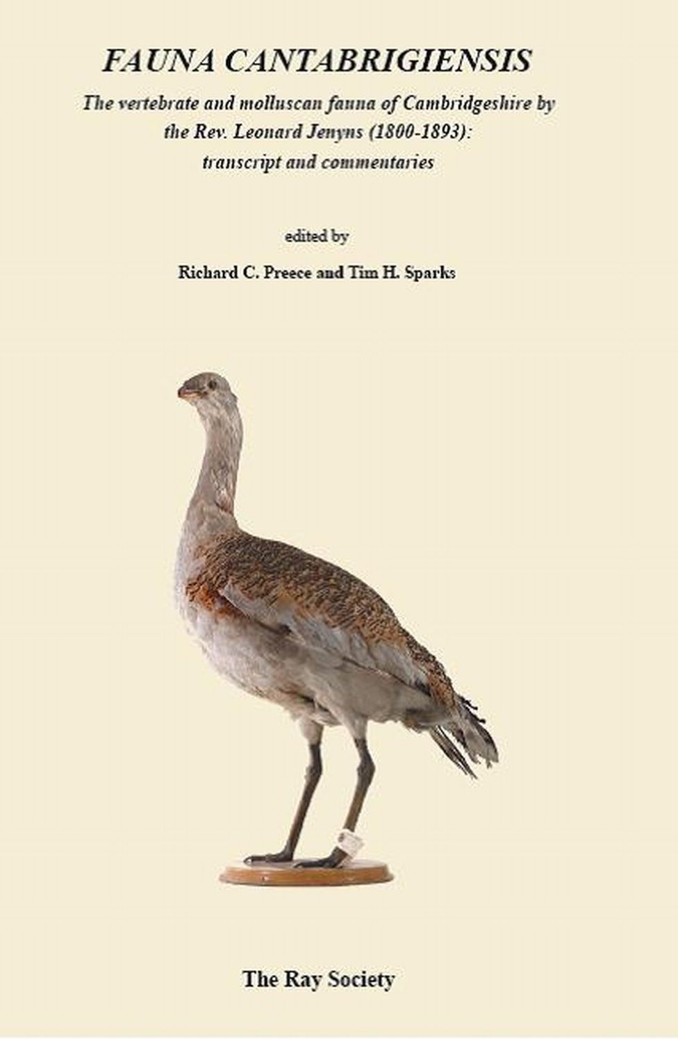 Fauna Cantabrigiensis: The vertebrate and molluscan fauna of Cambridgeshire by the Revered Leonard Jenyns (1800-1893): transcript and commentaries