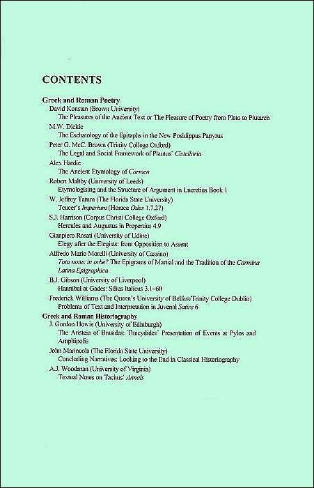 Papers of the Langford Latin Seminar, Twelfth Volume 2005: Greek and Roman Poetry, Greek and Roman Historiography (Arca Clasical and Medieval Texts, Papers and Monographs Series)