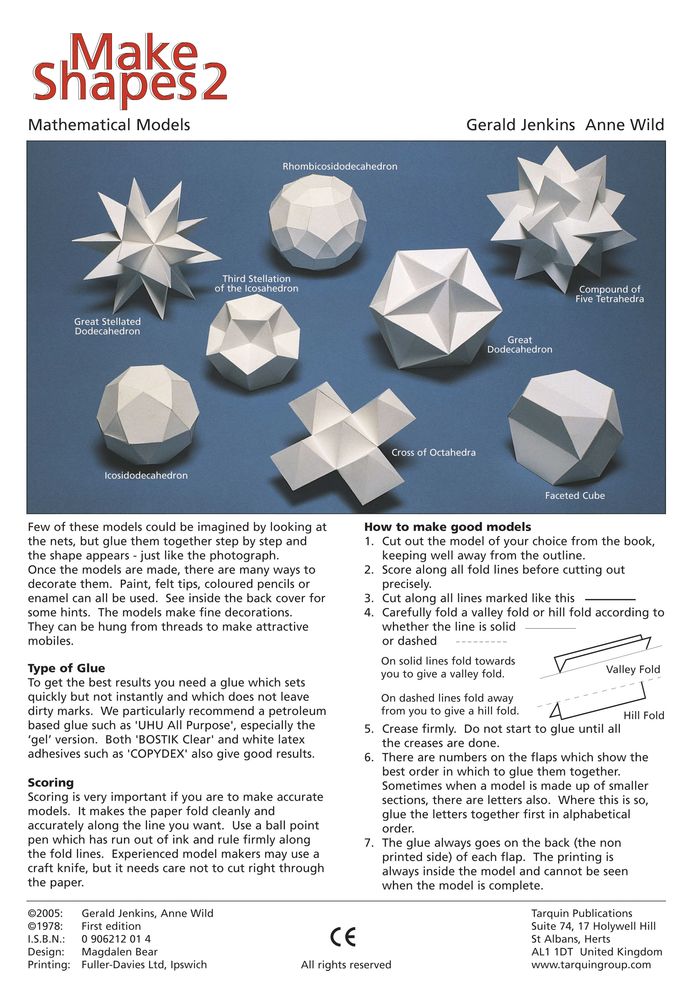 Make Shapes 2: 8 Mathematical Models to Cut out, Glue and Decorate