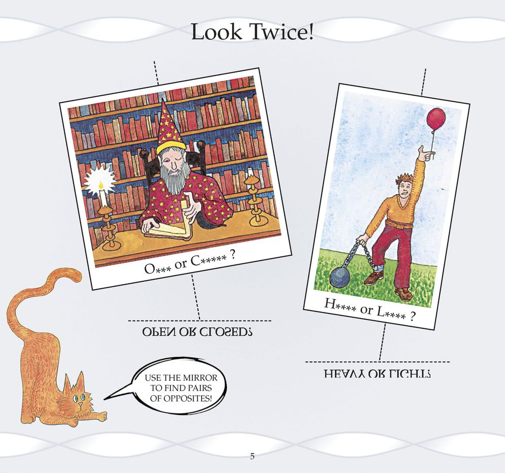 Look Twice: Use the mirror to find the pairs of opposites