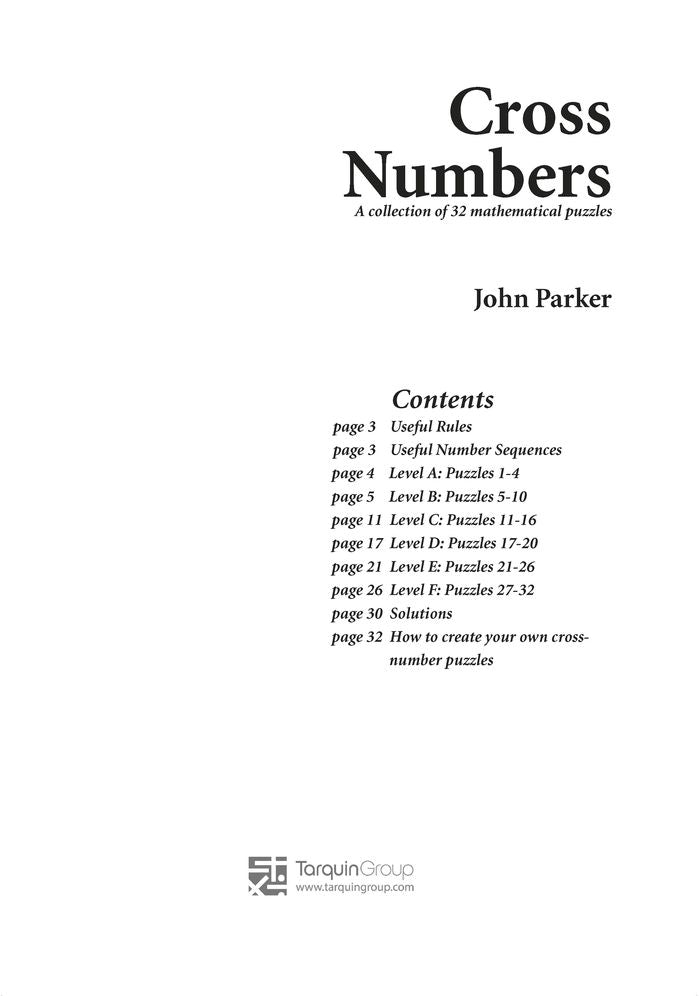 Cross Numbers: A Collection of 32