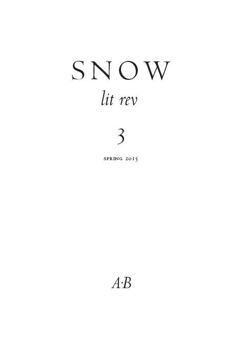 Snow lit rev, no. 3