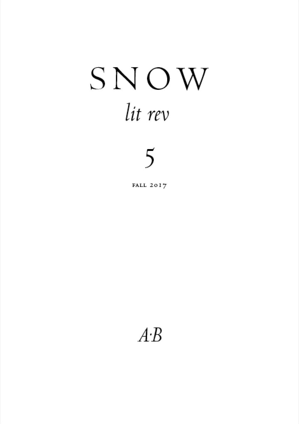 Snow lit rev, no. 5
