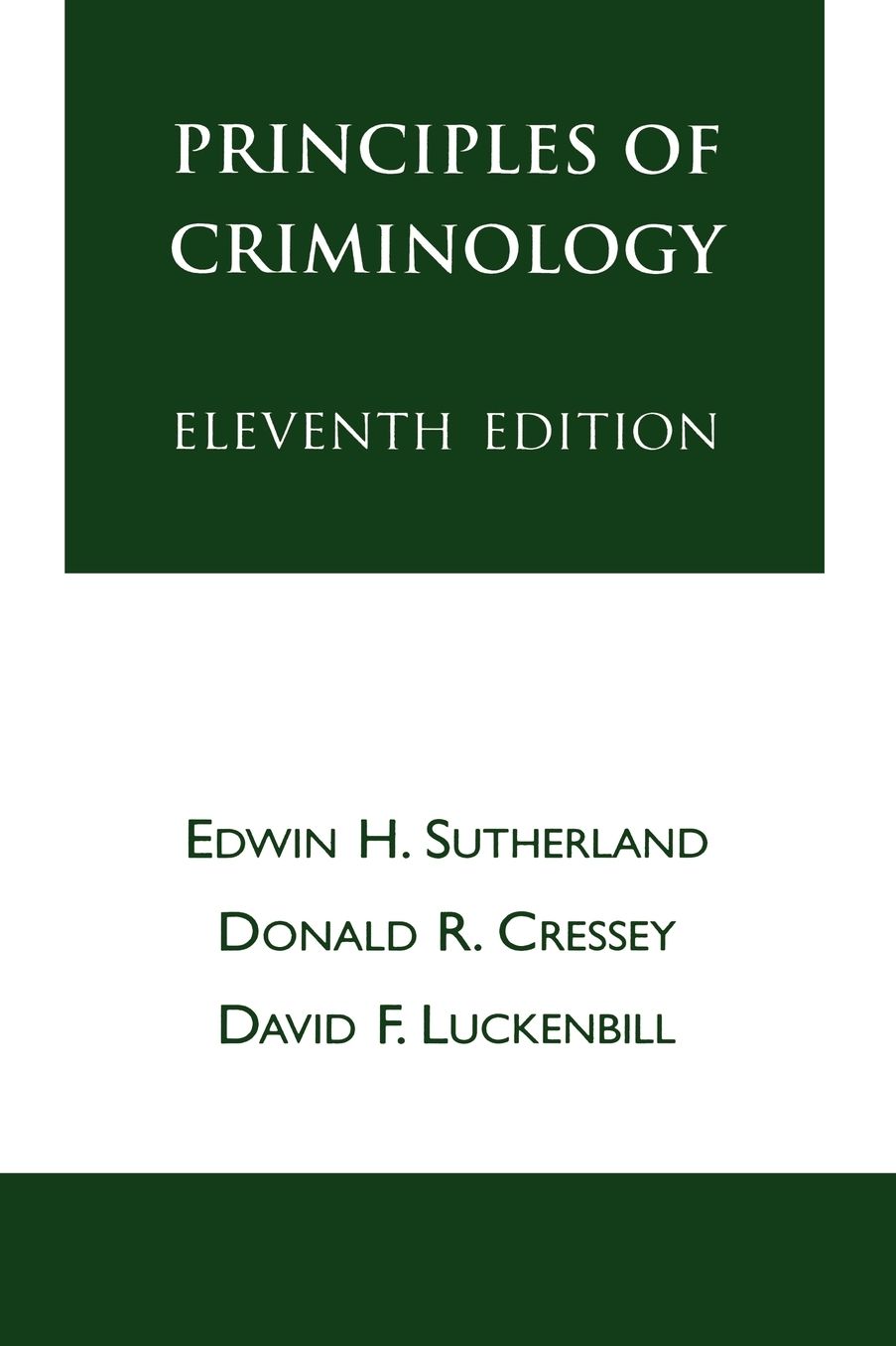 Principles of Criminology