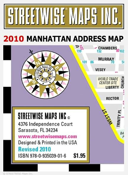 Streetwise Manhattan Address Map - Laminated Address Map of Manhattan, NY - Folding Pocket Size Travel Map (2010)
