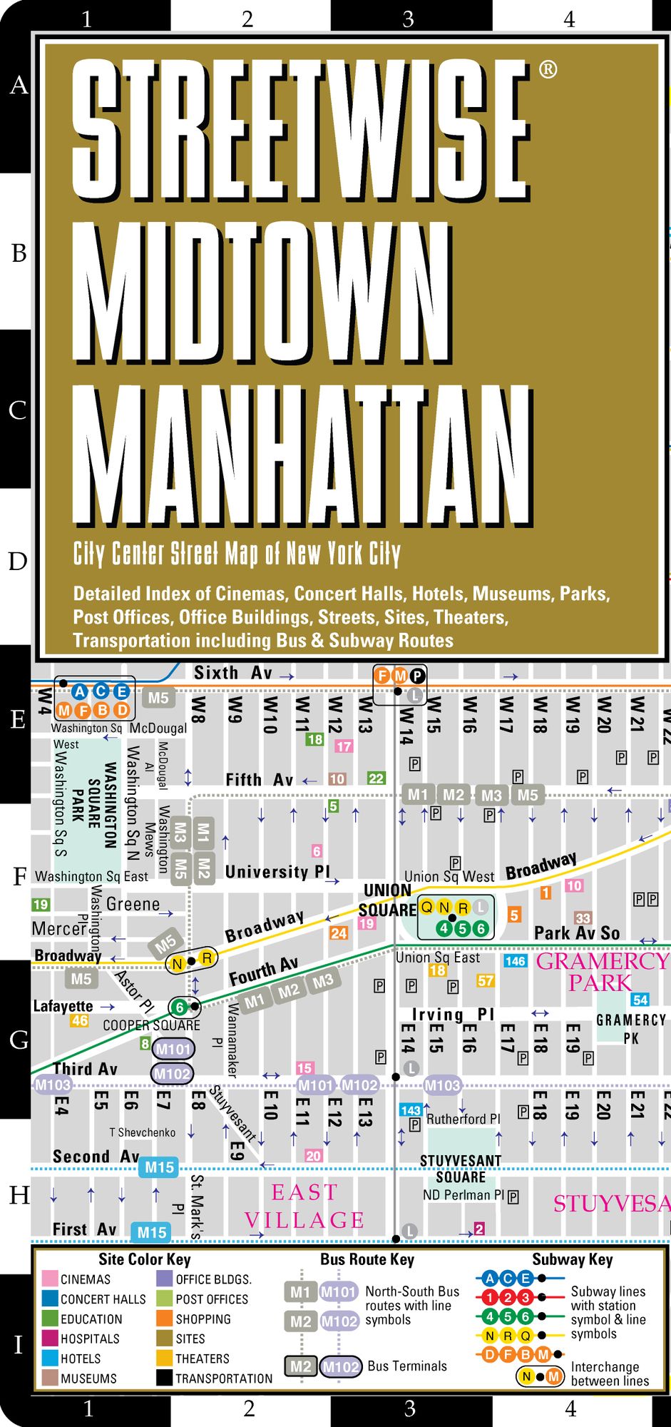 Streetwise Midtown Manhattan Map - Laminated City Center Street Map of Midtown Manhattan, NY - Folding Pocket Size Travel Map With Subway (2012)