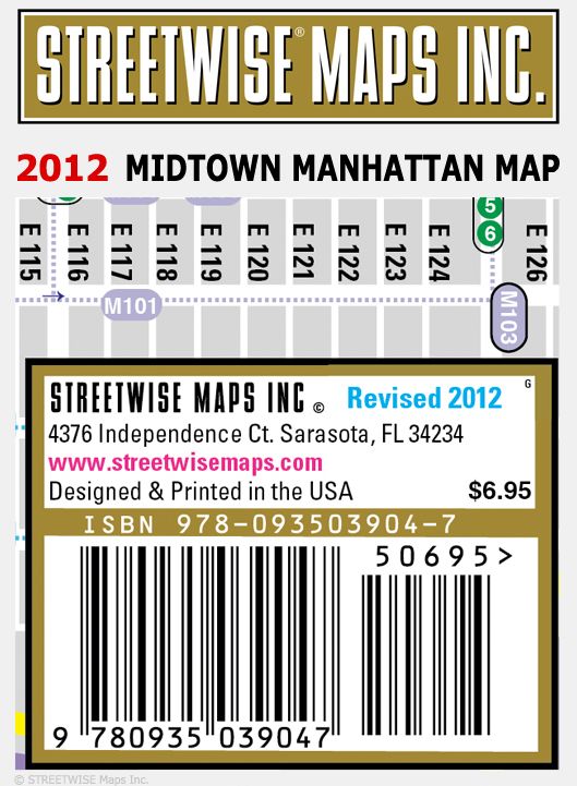 Streetwise Midtown Manhattan Map - Laminated City Center Street Map of Midtown Manhattan, NY - Folding Pocket Size Travel Map With Subway (2012)