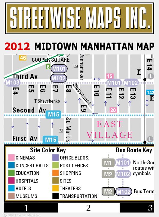 Streetwise Midtown Manhattan Map - Laminated City Center Street Map of Midtown Manhattan, NY - Folding Pocket Size Travel Map With Subway (2012)
