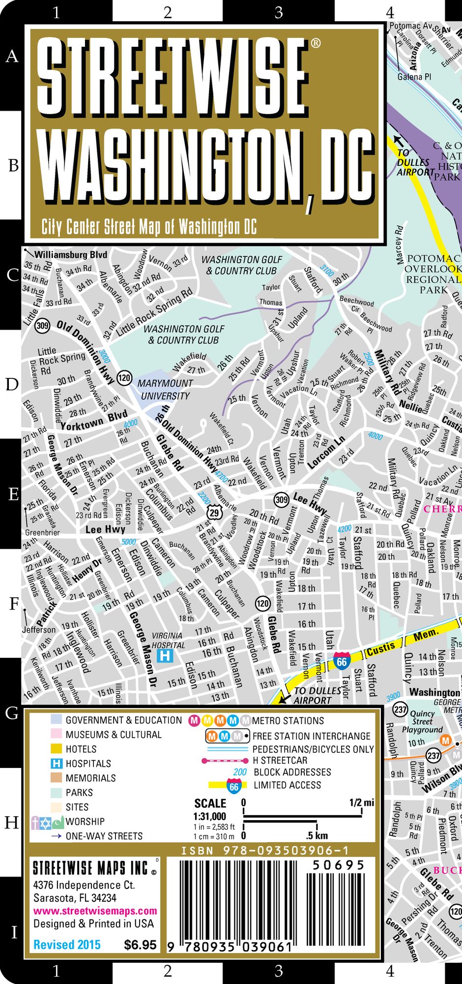 Streetwise Washington, DC Map - Laminated City Center Street Map of Washington, DC - Folding Pocket Size Travel Map With Metro (2015)