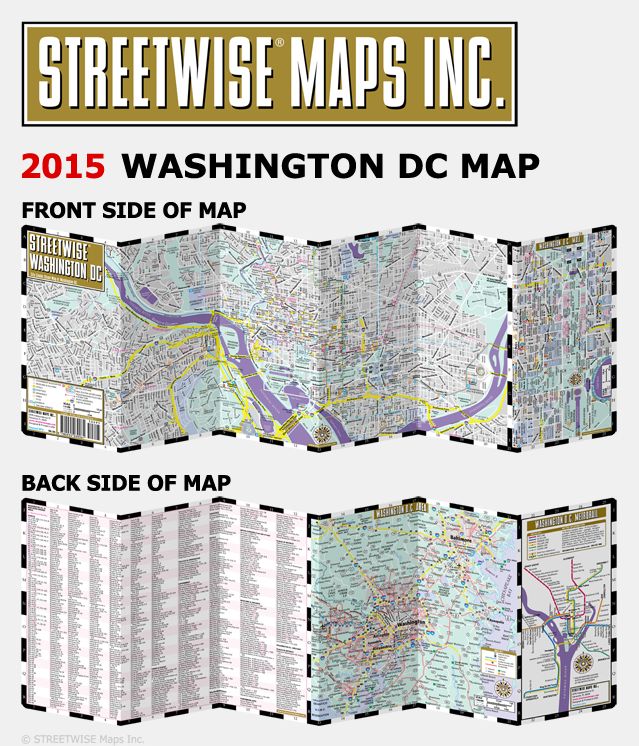 Streetwise Washington, DC Map - Laminated City Center Street Map of Washington, DC - Folding Pocket Size Travel Map With Metro (2015)