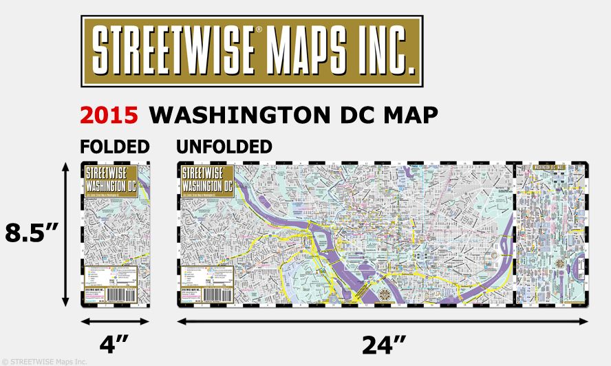 Streetwise Washington, DC Map - Laminated City Center Street Map of Washington, DC - Folding Pocket Size Travel Map With Metro (2015)