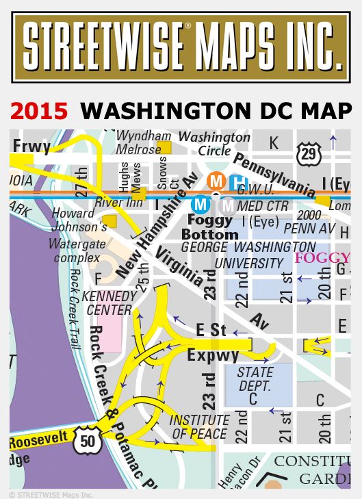 Streetwise Washington, DC Map - Laminated City Center Street Map of Washington, DC - Folding Pocket Size Travel Map With Metro (2015)