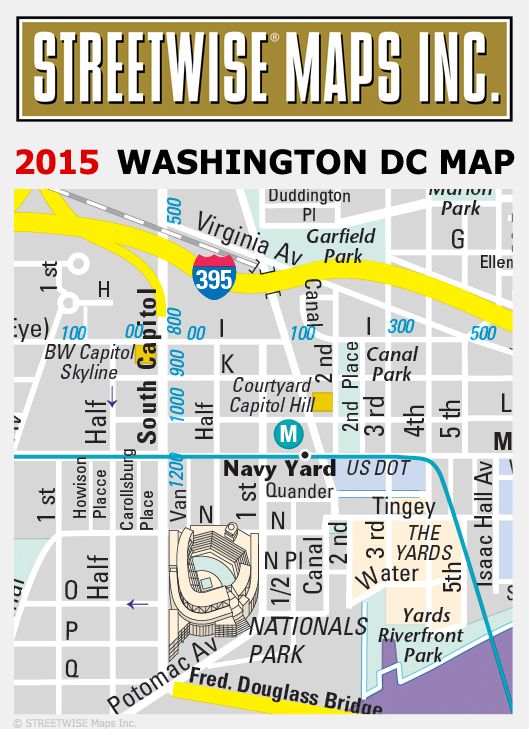Streetwise Washington, DC Map - Laminated City Center Street Map of Washington, DC - Folding Pocket Size Travel Map With Metro (2015)