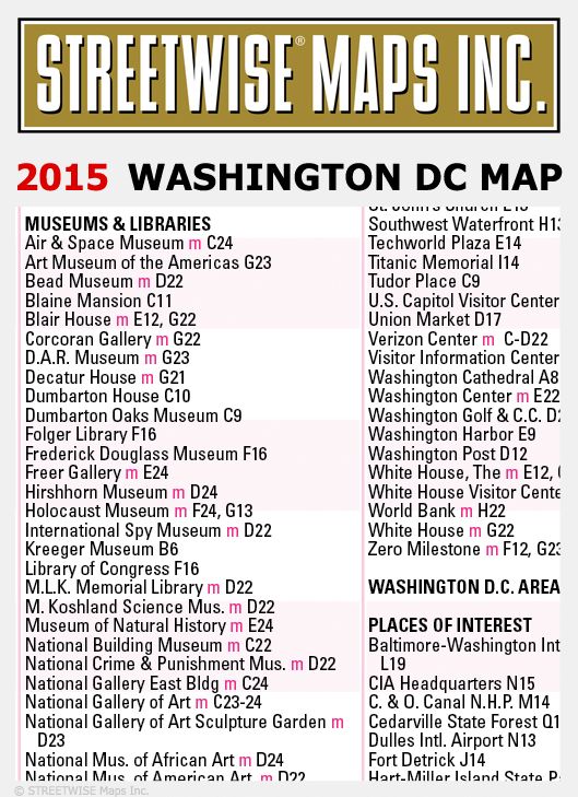 Streetwise Washington, DC Map - Laminated City Center Street Map of Washington, DC - Folding Pocket Size Travel Map With Metro (2015)