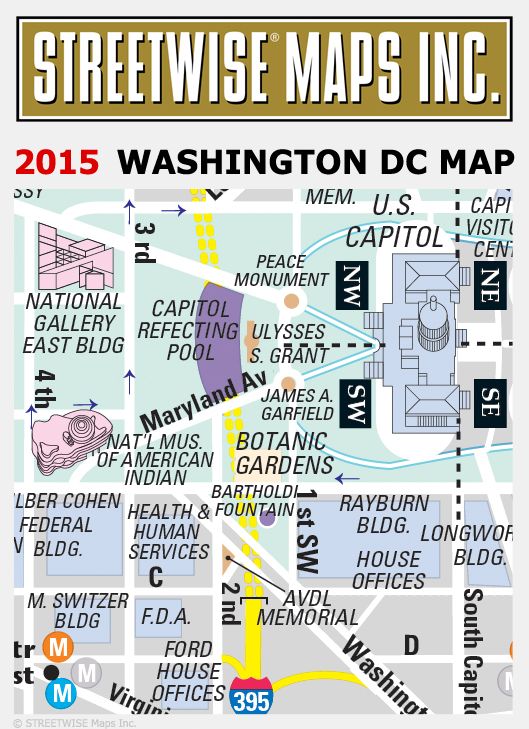Streetwise Washington, DC Map - Laminated City Center Street Map of Washington, DC - Folding Pocket Size Travel Map With Metro (2015)