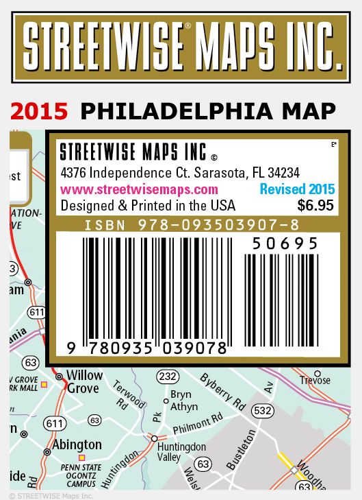 Streetwise Philadelphia Map - Laminated City Center Street Map of Philadelphia, PA - Folding Pocket Size Travel Map With Metro (2015)