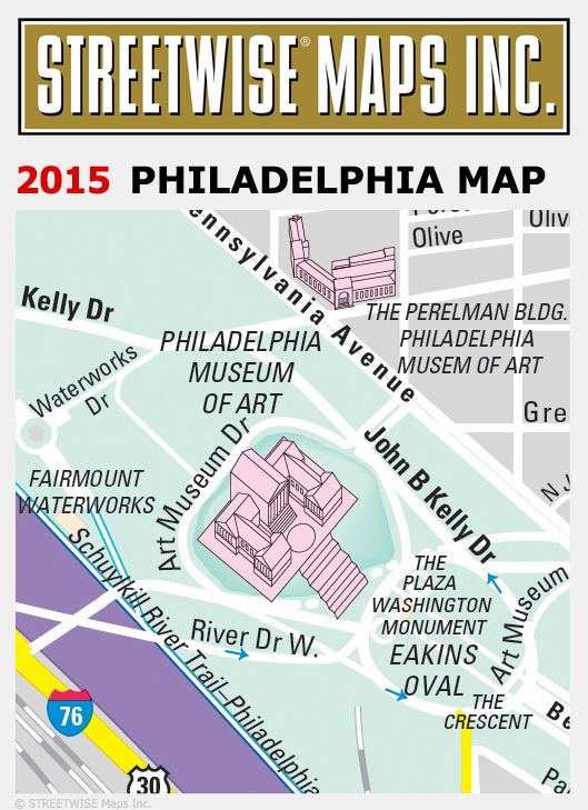 Streetwise Philadelphia Map - Laminated City Center Street Map of Philadelphia, PA - Folding Pocket Size Travel Map With Metro (2015)