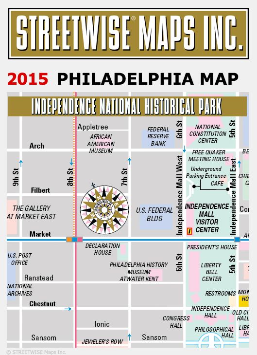 Streetwise Philadelphia Map - Laminated City Center Street Map of Philadelphia, PA - Folding Pocket Size Travel Map With Metro (2015)