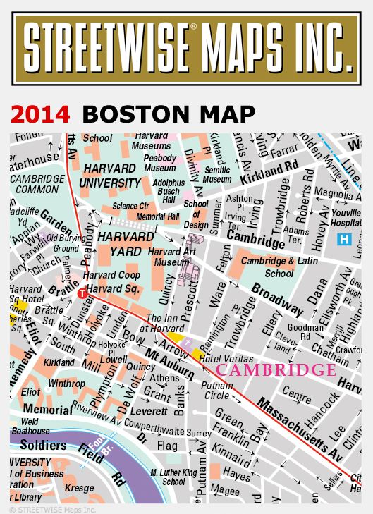 Streetwise Boston Map - Laminated City Center Street Map of Boston, Massachusetts - Folding Pocket Size Travel Map With Metro (2014)