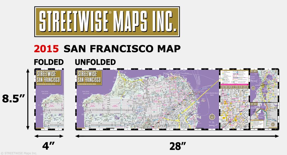 Streetwise San Francisco Map - Laminated City Center Street Map of San Francisco, California - Folding Pocket Size Travel Map With Metro (2015)