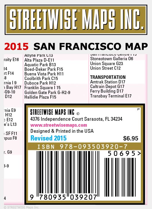 Streetwise San Francisco Map - Laminated City Center Street Map of San Francisco, California - Folding Pocket Size Travel Map With Metro (2015)