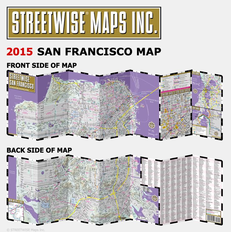 Streetwise San Francisco Map - Laminated City Center Street Map of San Francisco, California - Folding Pocket Size Travel Map With Metro (2015)