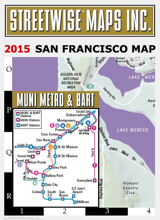 Streetwise San Francisco Map - Laminated City Center Street Map of San Francisco, California - Folding Pocket Size Travel Map With Metro (2015)