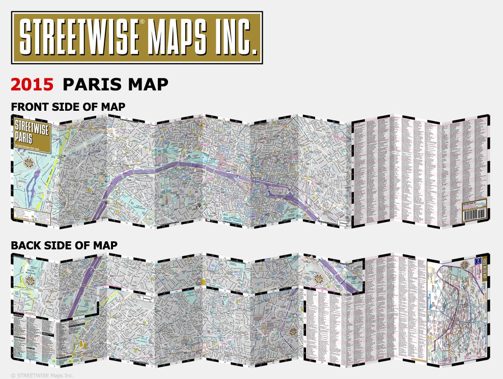 Streetwise Paris Map - Laminated City Center Street Map of Paris, France - Folding Pocket Size Travel Map With Metro (2015)