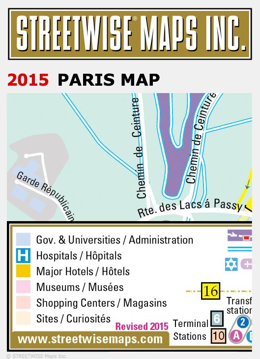 Streetwise Paris Map - Laminated City Center Street Map of Paris, France - Folding Pocket Size Travel Map With Metro (2015)