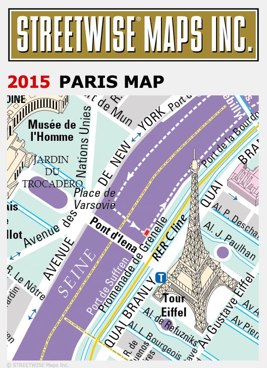 Streetwise Paris Map - Laminated City Center Street Map of Paris, France - Folding Pocket Size Travel Map With Metro (2015)