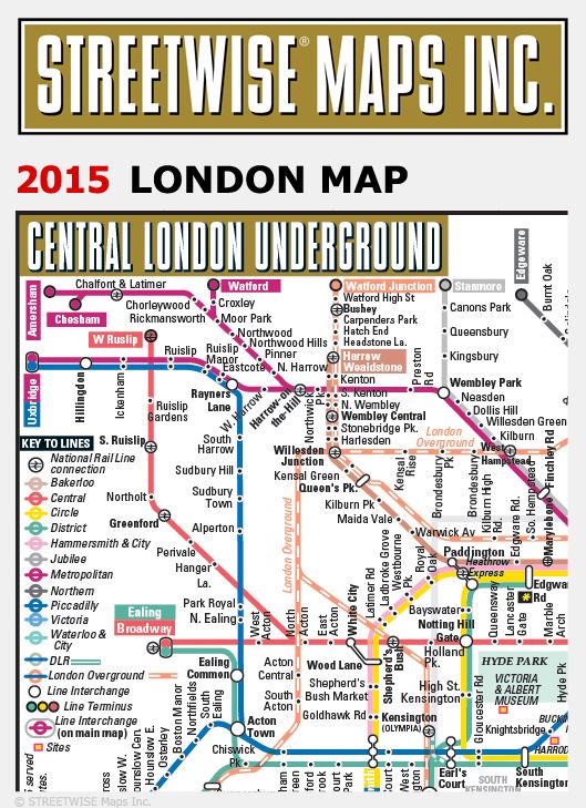 Streetwise London Map - Laminated City Center Street Map of London, England - Folding Pocket Size Travel Map With Metro / Edition 2013