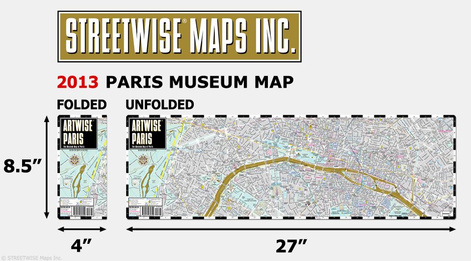 Artwise Paris Museum Map - Laminated Museum Map of Paris, FR - Streetwise Maps (2013)