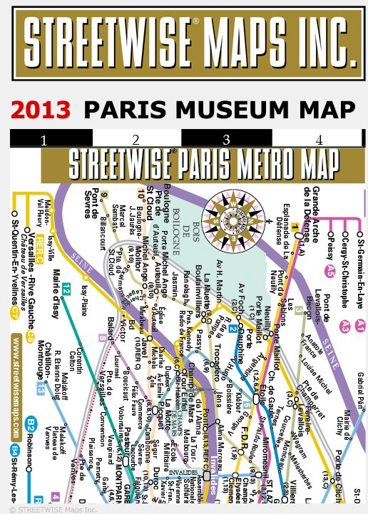 Artwise Paris Museum Map - Laminated Museum Map of Paris, FR - Streetwise Maps (2013)