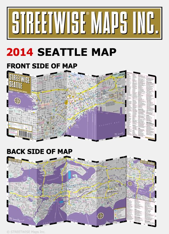 Streetwise Seattle Map - Laminated City Center Street Map of Seattle, Washington - Folding Pocket Size Travel Map With Metro (2014)