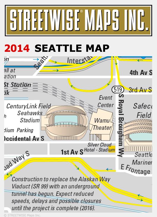 Streetwise Seattle Map - Laminated City Center Street Map of Seattle, Washington - Folding Pocket Size Travel Map With Metro (2014)