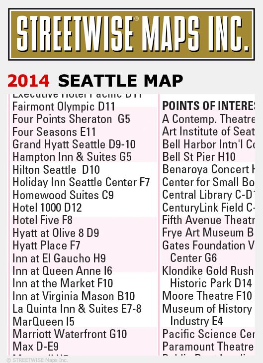 Streetwise Seattle Map - Laminated City Center Street Map of Seattle, Washington - Folding Pocket Size Travel Map With Metro (2014)