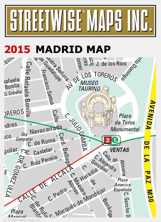 Streetwise Madrid Map - Laminated City Center Street Map of Madrid, Spain - Folding Pocket Size Travel Map With Metro (2015)