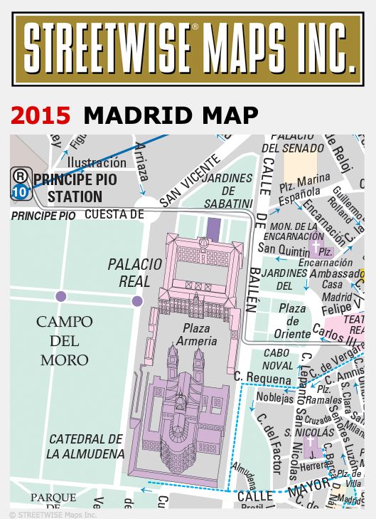 Streetwise Madrid Map - Laminated City Center Street Map of Madrid, Spain - Folding Pocket Size Travel Map With Metro (2015)