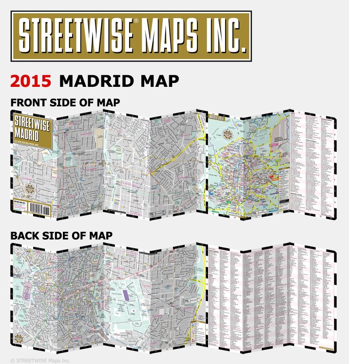Streetwise Madrid Map - Laminated City Center Street Map of Madrid, Spain - Folding Pocket Size Travel Map With Metro (2015)