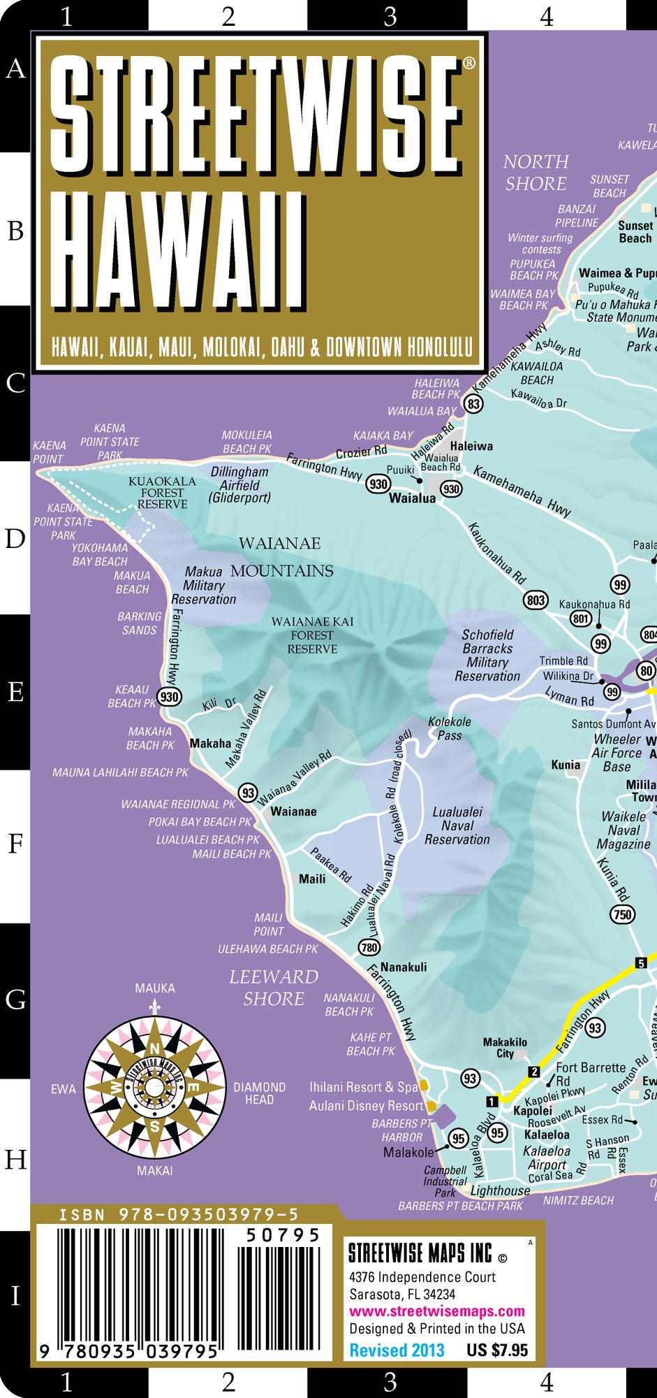 Streetwise Hawaii Map - Laminated State Road Map of Hawaii - Folding Pocket Size Travel Map (2013)