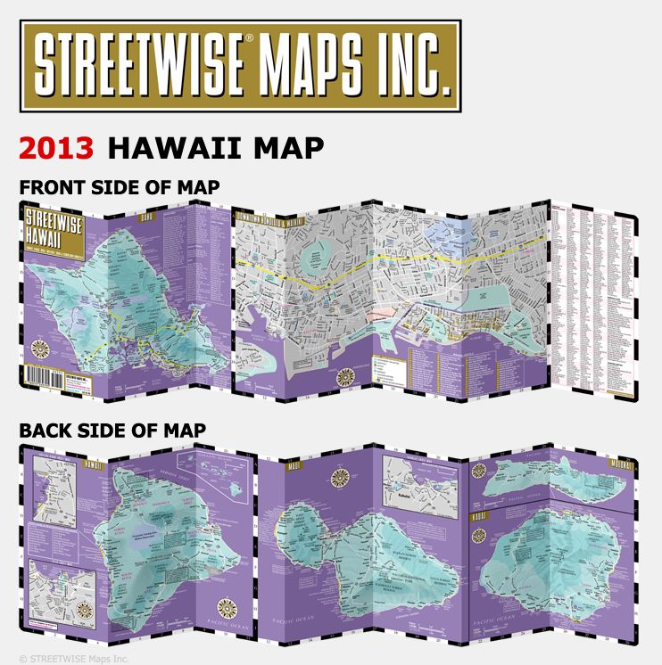 Streetwise Hawaii Map - Laminated State Road Map of Hawaii - Folding Pocket Size Travel Map (2013)