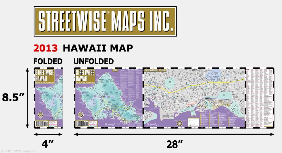 Streetwise Hawaii Map - Laminated State Road Map of Hawaii - Folding Pocket Size Travel Map (2013)