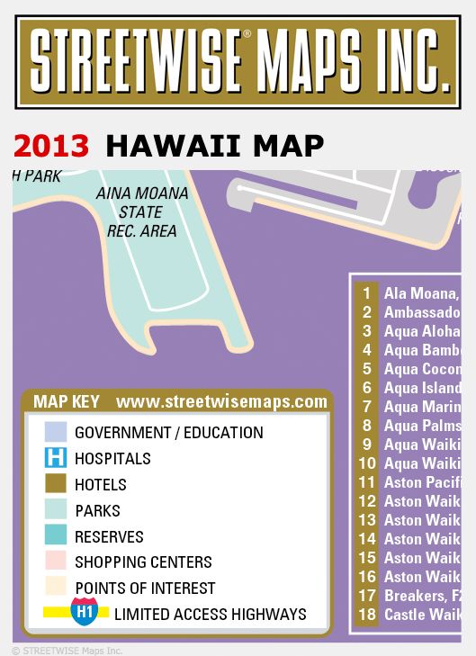 Streetwise Hawaii Map - Laminated State Road Map of Hawaii - Folding Pocket Size Travel Map (2013)